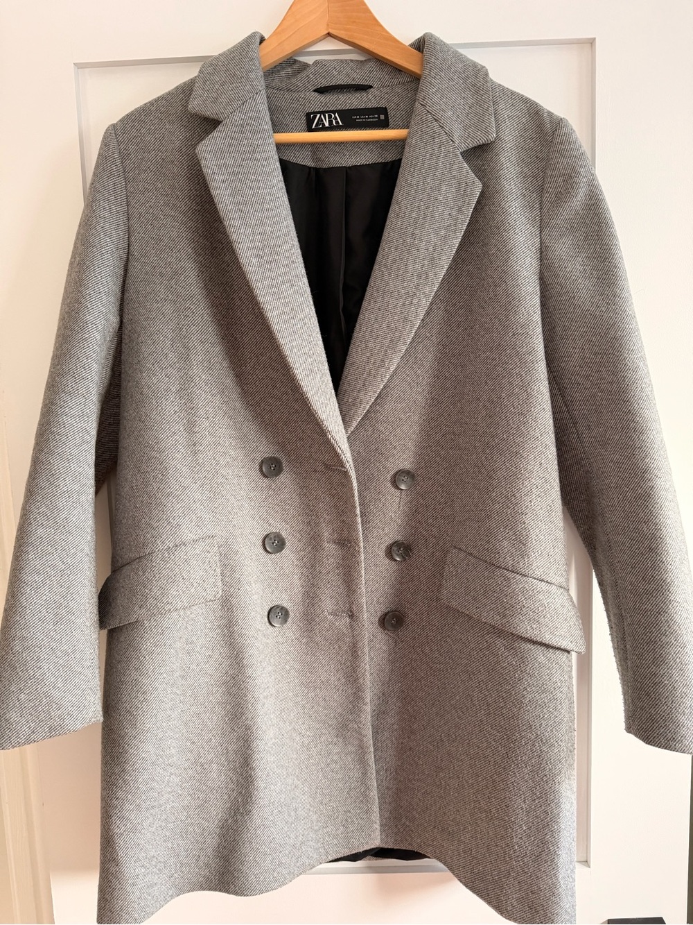 Zara Gray Double-Breasted Blazer Jacket